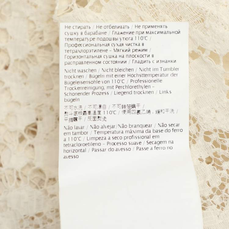 Pre Owned Valentino Cream Lace Knit Fabric Sweater L
