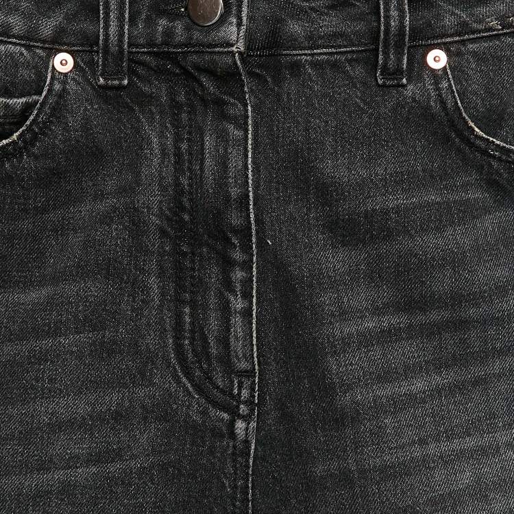 Pre Owned Valentino Black Distressed Denim Shorts M 