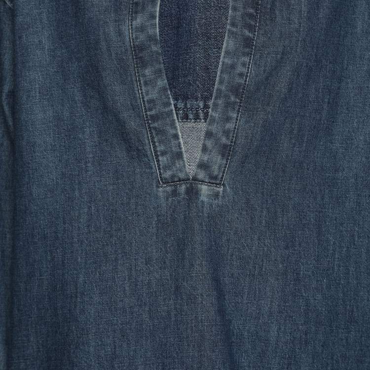 Pre Owned Valentino Blue Denim Long Sleeve Shirt L