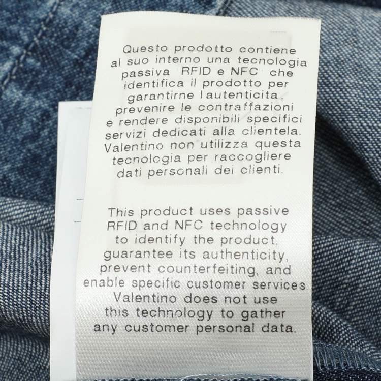 Pre Owned Valentino Blue Denim Long Sleeve Shirt L