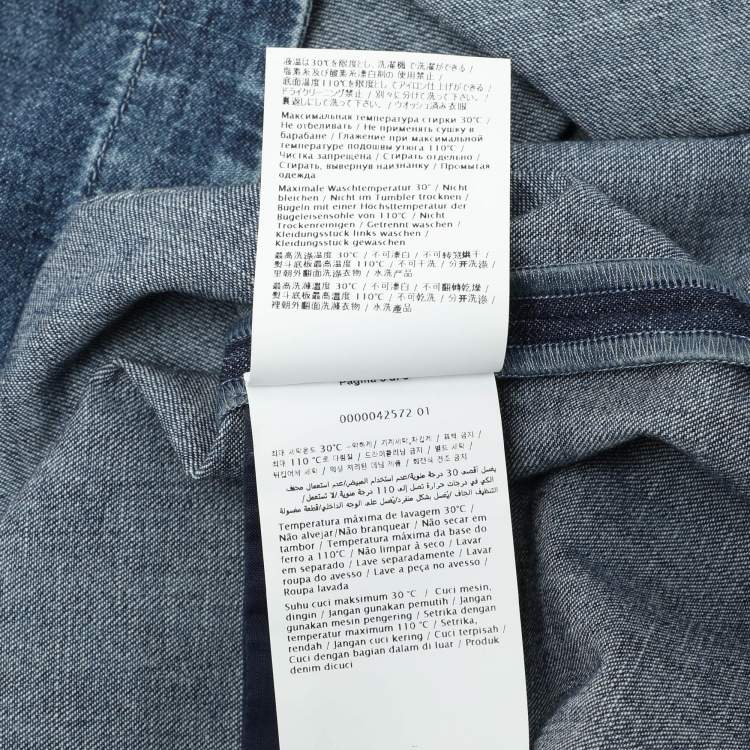 Pre Owned Valentino Blue Denim Long Sleeve Shirt L