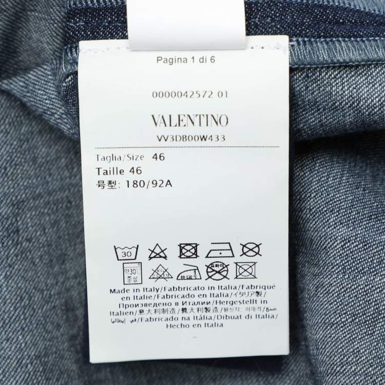 Pre Owned Valentino Blue Denim Long Sleeve Shirt L