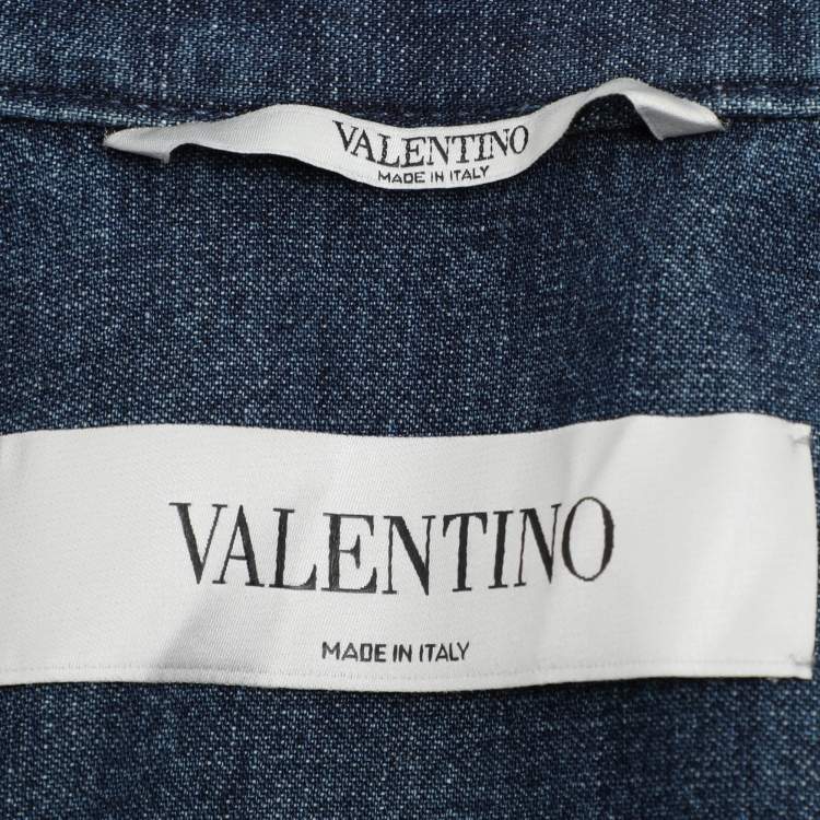 Pre Owned Valentino Blue Denim Long Sleeve Shirt L