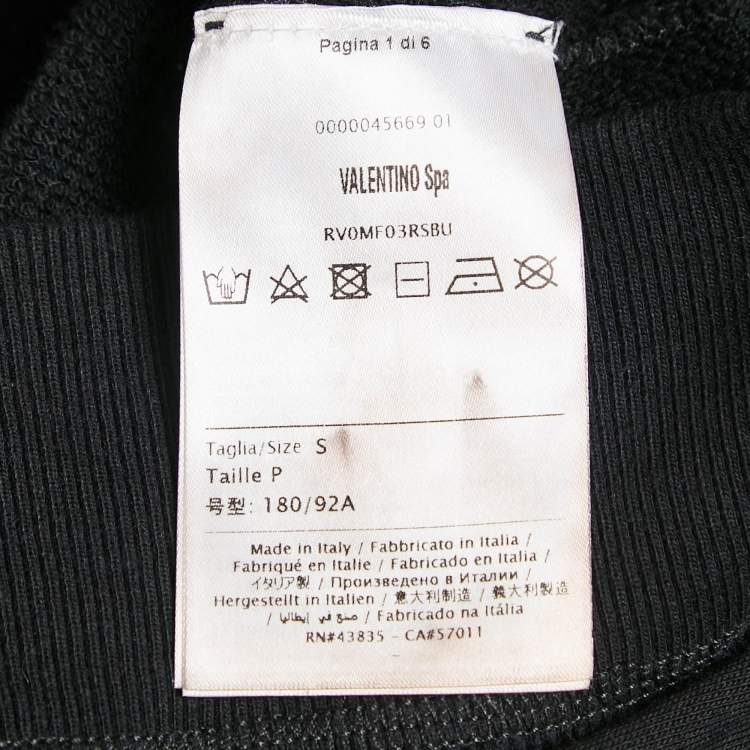 Pre Owned Valentino Black Logo Print Cotton Hooded Sweatshirt S