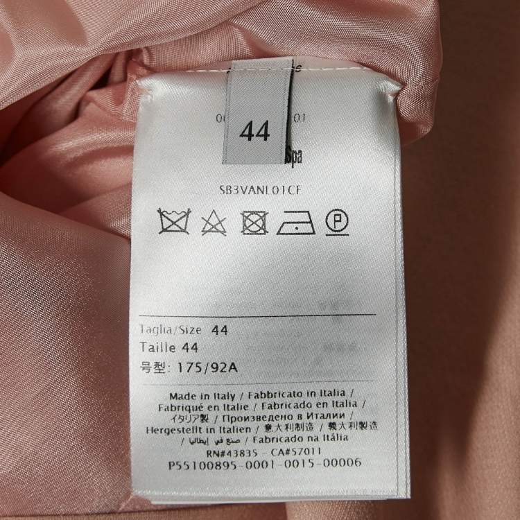 Pre Owned Valentino Pink Wool Blend Bell Sleeve Midi Dress M