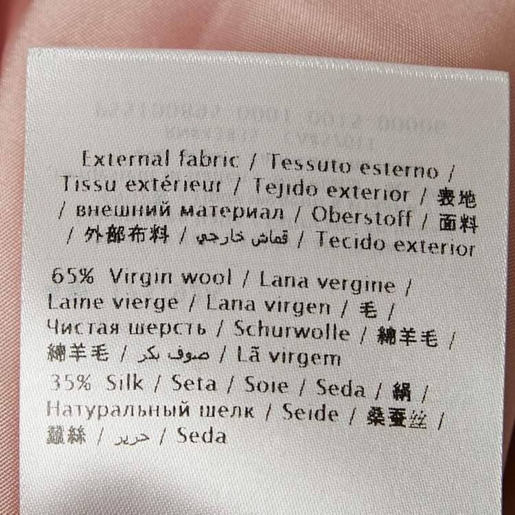 Pre Owned Valentino Pink Wool Blend Bell Sleeve Midi Dress M