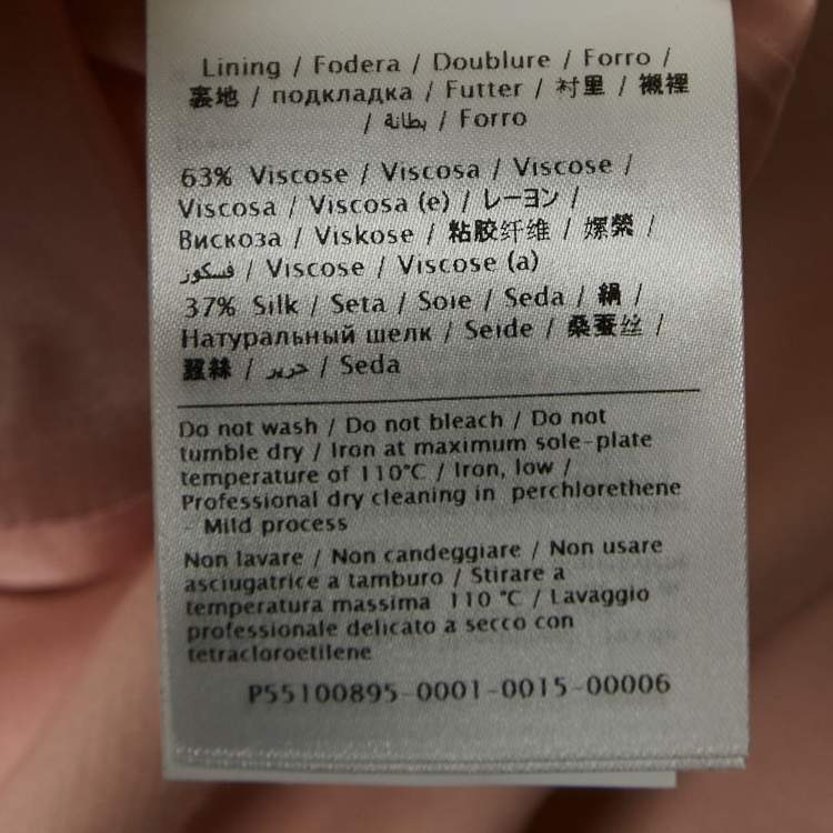 Pre Owned Valentino Pink Wool Blend Bell Sleeve Midi Dress M