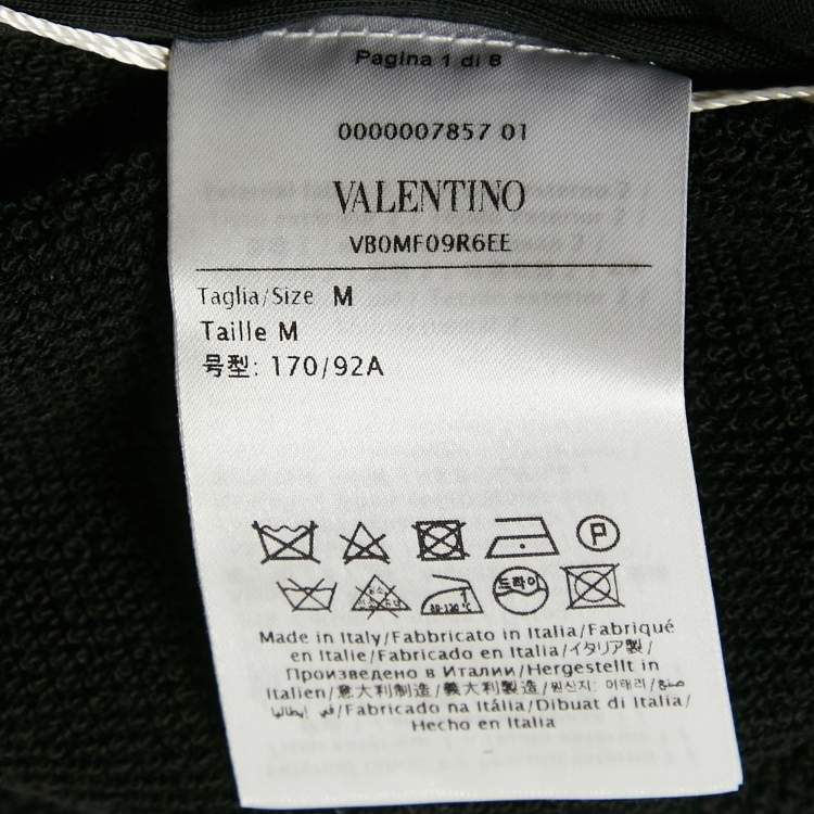Pre Owned Valentino Black Lace Trim Cotton Knit Hooded Poncho M