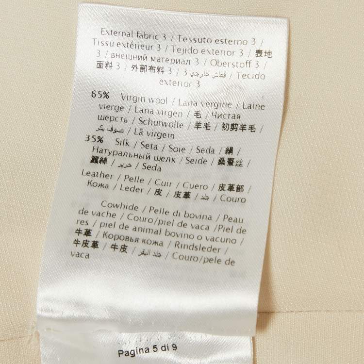 Pre Owned Valentino Black/White Geometric Print Wool Blend Double Breasted Couture Dress M