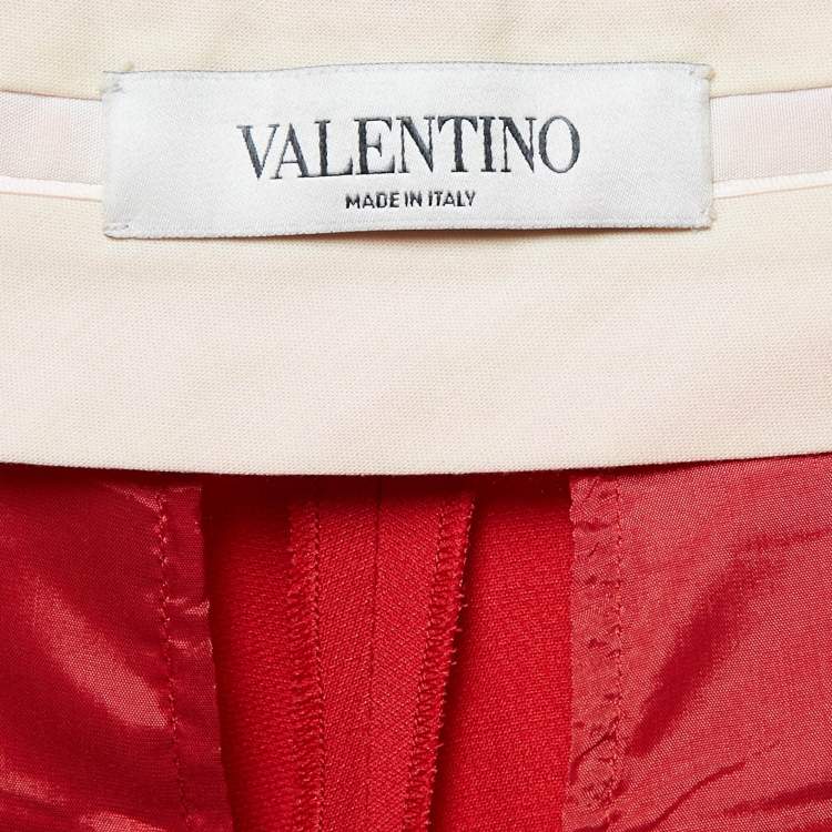 Pre Owned Valentino Red Wool Shorts S