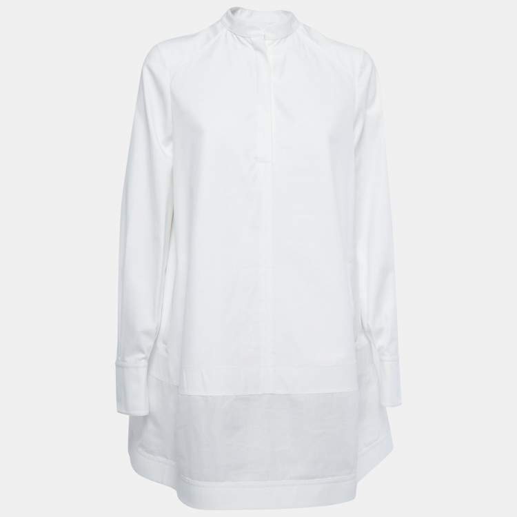 مملوكة مسبقًا Valentino Le Blanc White Cotton Tie Detail Mini Shift Dress M