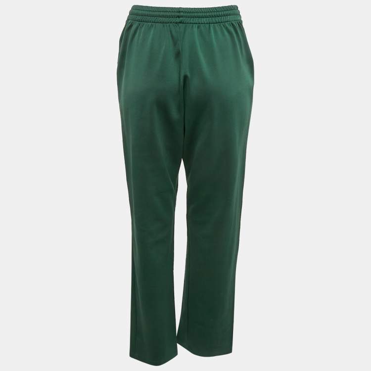 Pre Owned Valentino Green Jersey Studded Jogger Pants M
