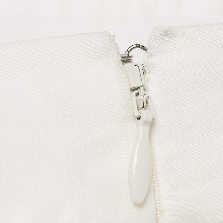 Pre Owned Valentino White Cotton Flounce Maxi Skirt M