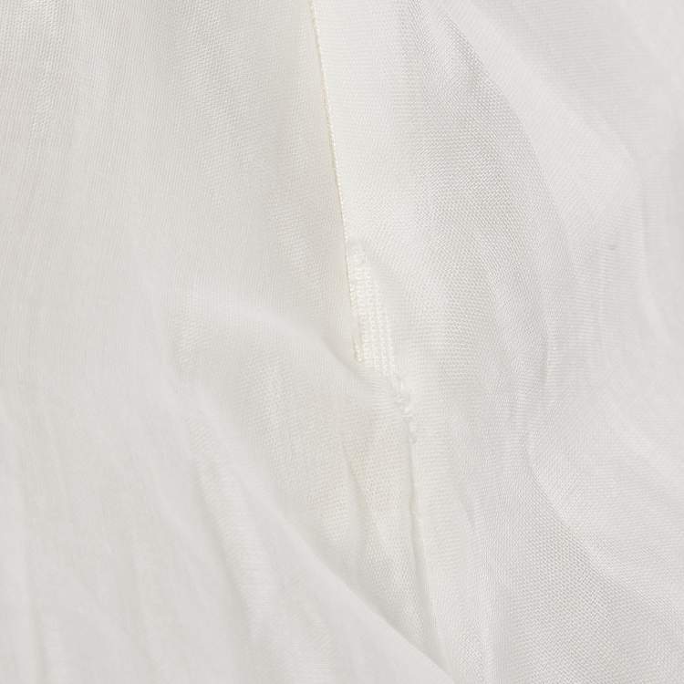 Pre Owned Valentino White Cotton Flounce Maxi Skirt M
