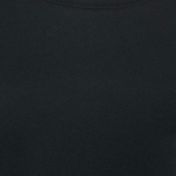 Pre Owned Valentino Black Cotton Feather Trimmed Tunic Top XS