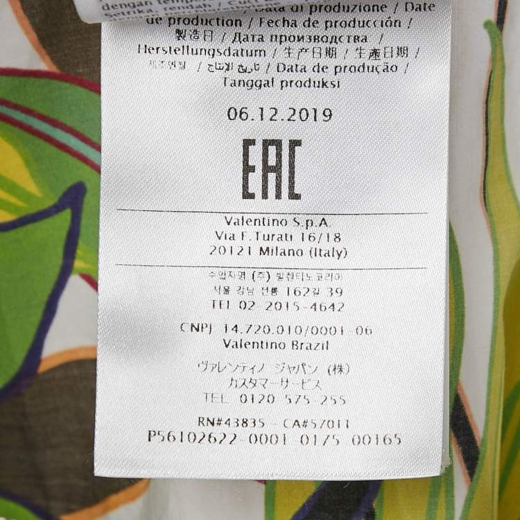 Pre Owned Valentino Multicolor Printed Cotton Midi Skirt M