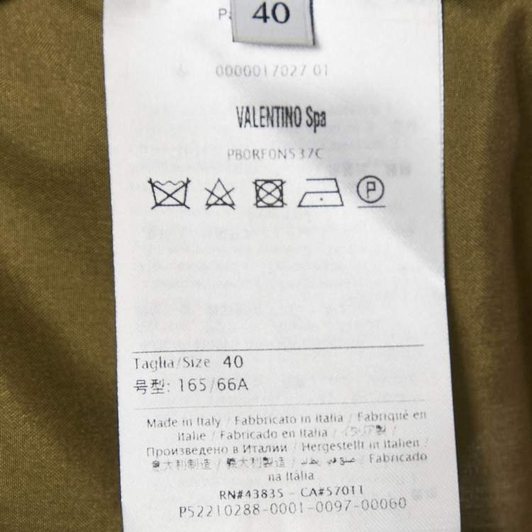 Pre Owned Valentino Beige/Green Crepe and Silk Pocket Detail Shorts S