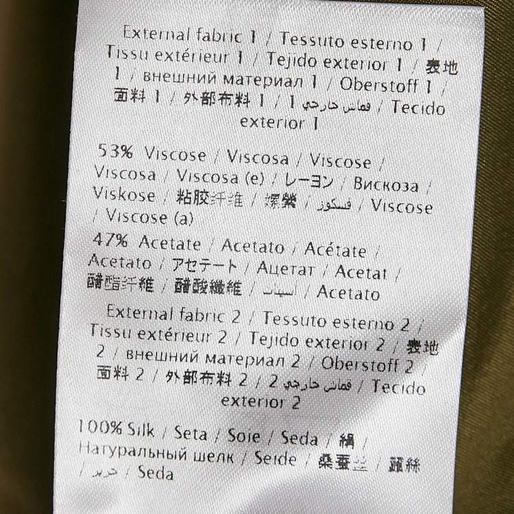 Pre Owned Valentino Beige/Green Crepe and Silk Pocket Detail Shorts S