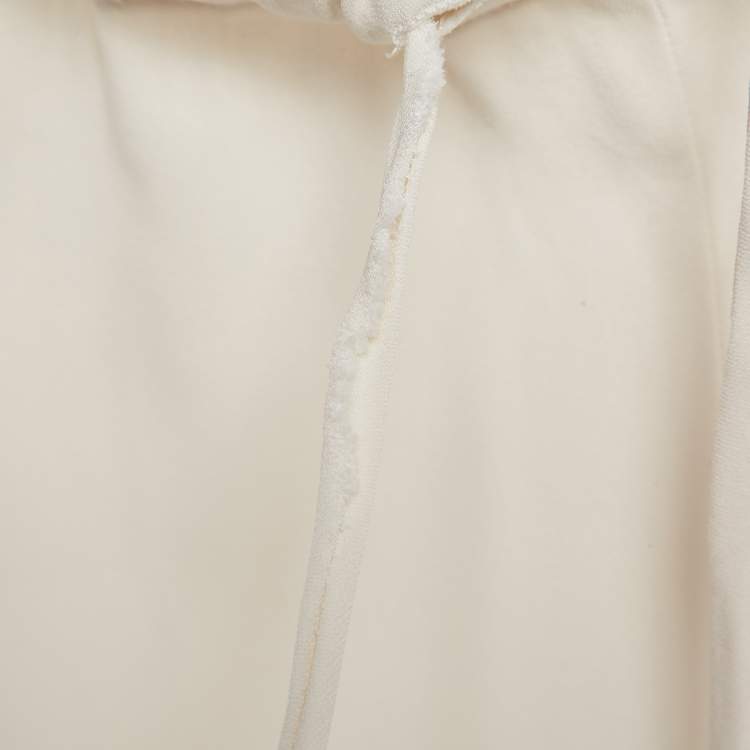 Pre Owned Valentino Off-White Crepe Pants M