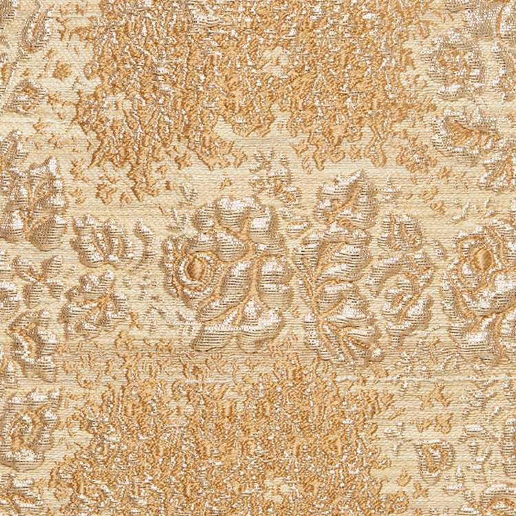 Pre Owned Valentino Gold Floral Brocade Pencil Skirt M