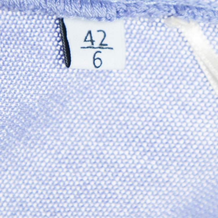 Pre Owned Valentino Light Purple Cotton Belted Open Cardigan M