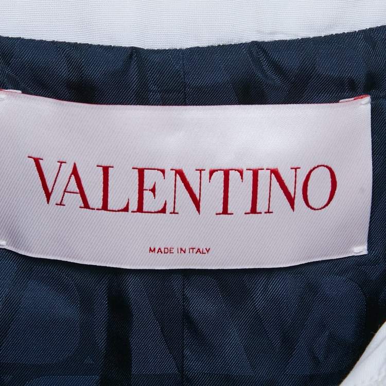Pre Owned Valentino Navy Blue Sequin Embellished Lurex Bouclé-Tweed Mini Dress L