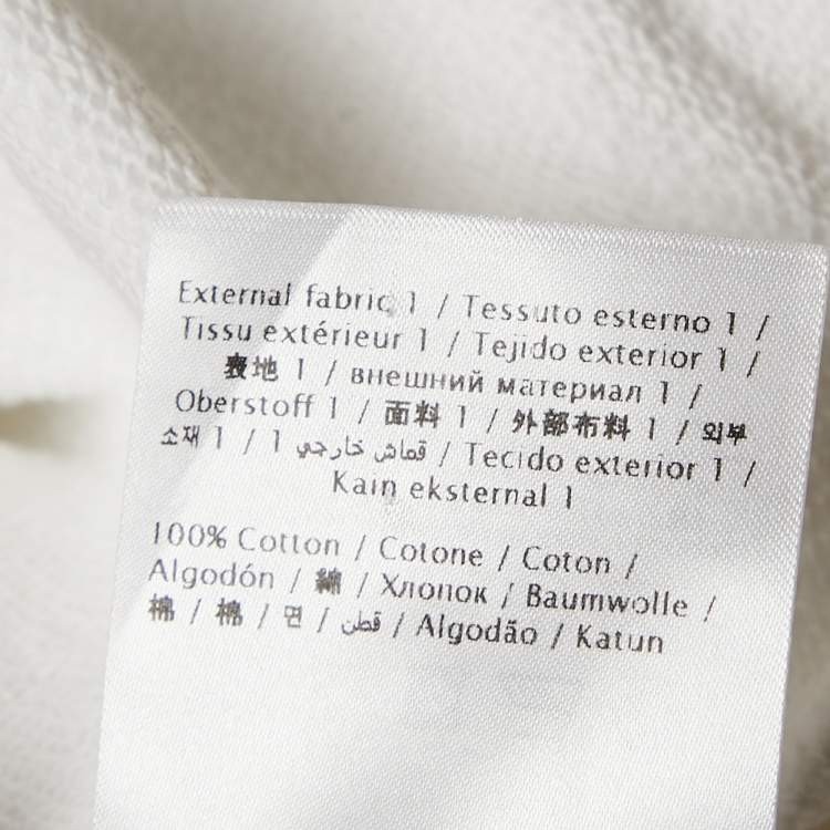 Pre Owned Valentino White Logo Sequin Embellished Cotton Knit Hoodie M