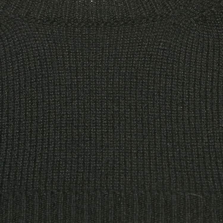 Pre Owned Valentino Black Cashmere Knit Crop Sweater S