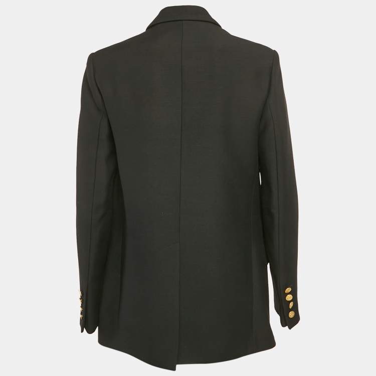 Pre Owned Valentino Black Wool Double Breasted Blazer M