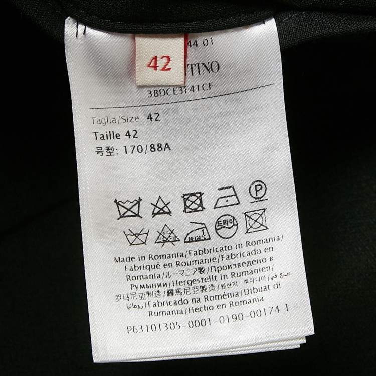 Pre Owned Valentino Black Wool Double Breasted Blazer M