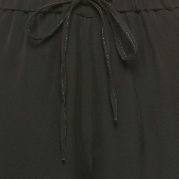 Pre Owned Valentino Black Crepe Wide Leg Trousers M