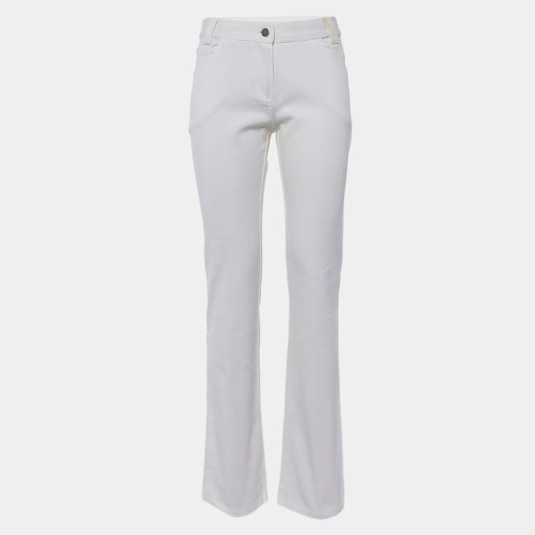 Pre Owned Valentino Vintage White Cotton Slim Fit Jeans M/Waist 30"