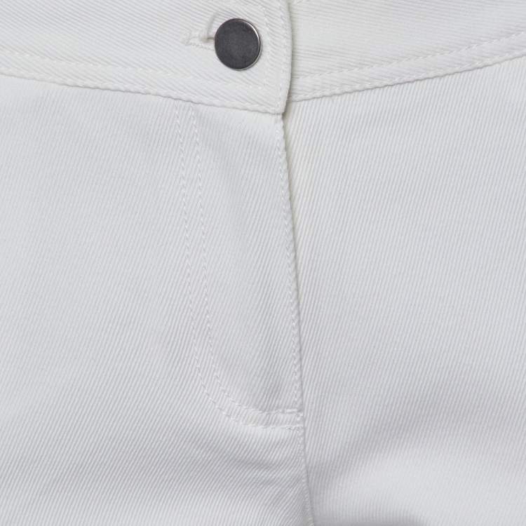 Pre Owned Valentino Vintage White Cotton Slim Fit Jeans M/Waist 30"