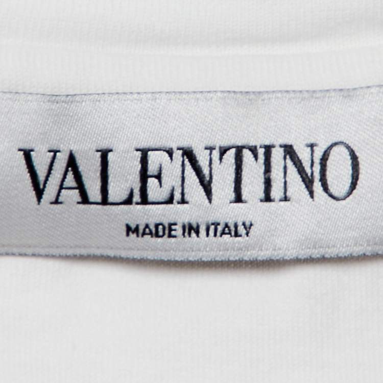 Pre Owned Valentino Multicolor VLTN Logo Print Crew Neck T-Shirt S