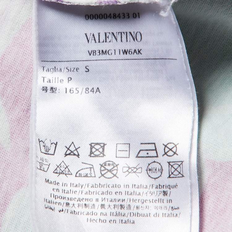 Pre Owned Valentino Multicolor VLTN Logo Print Crew Neck T-Shirt S