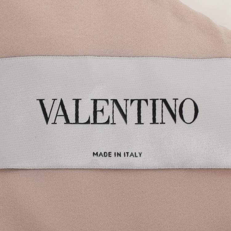 Pre Owned Valentino Pink Tulle Embellished One shoulder Evening Dress L