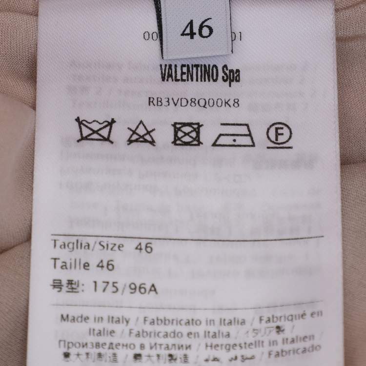 Pre Owned Valentino Pink Tulle Embellished One shoulder Evening Dress L