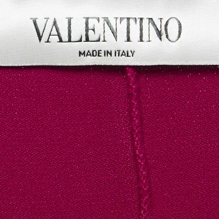 Pre Owned Valentino Red Knit Ruffled Sleeveless Short Dress L