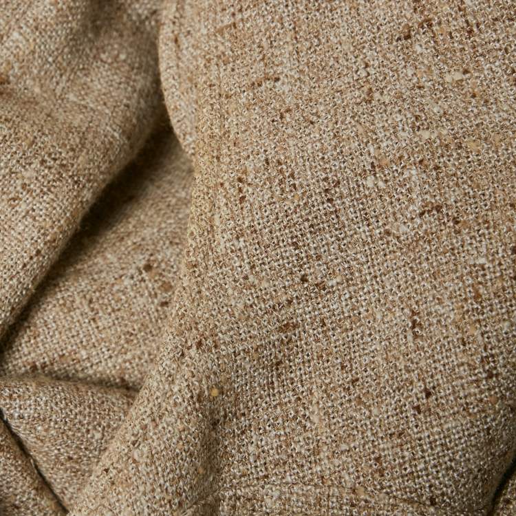 مم�لوكة مسبقًا Valentino Beige Tweed Sleeveless V-Neck Short Dress M
