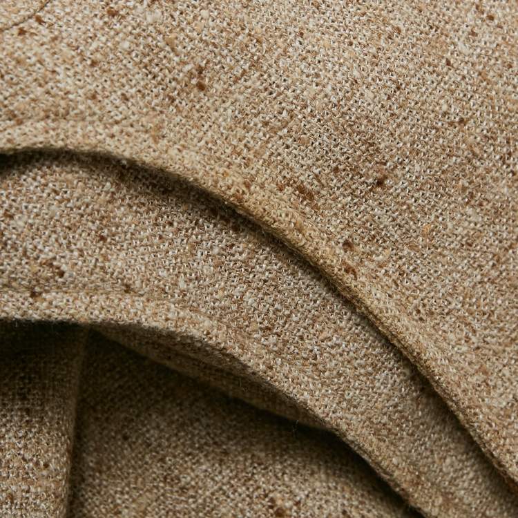 مملوكة مسبقًا Valentino Beige Tweed Sleeveless V-Neck Short Dress M