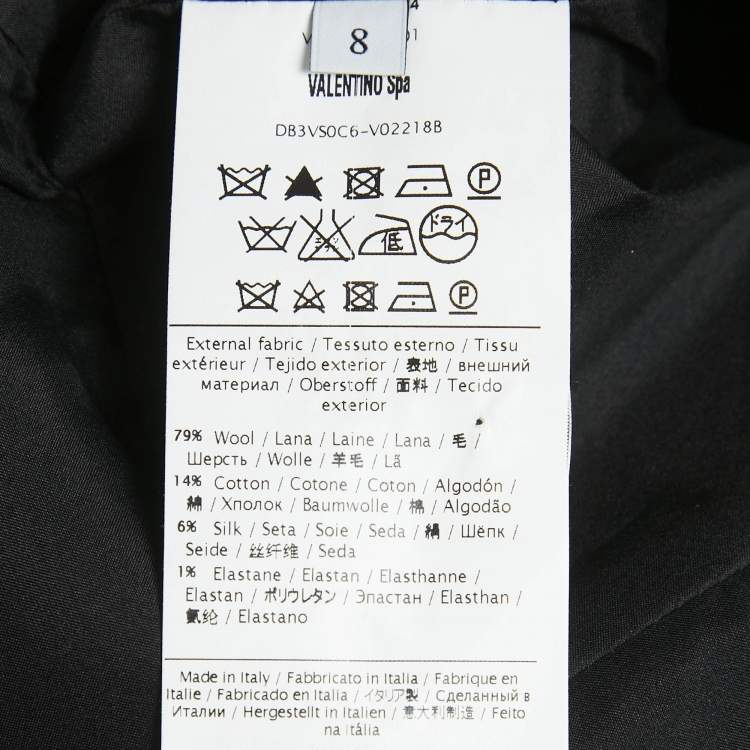 Pre Owned Valentino Black Wool Blend Sleeveless Short Dress M