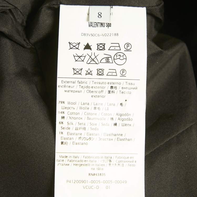 Pre Owned Valentino Black Wool Blend Sleeveless Short Dress M