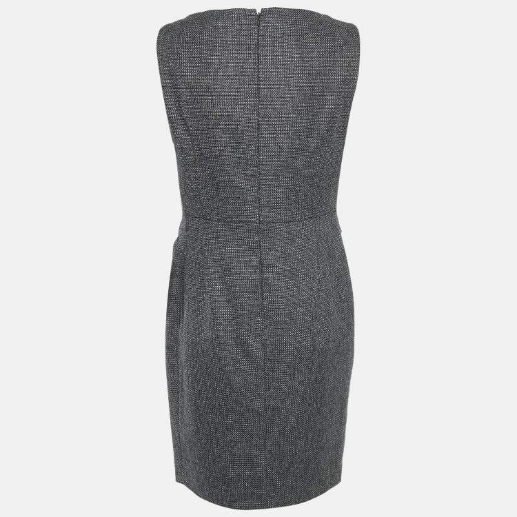 Pre Owned Valentino Black Wool Blend Sleeveless Short Dress M