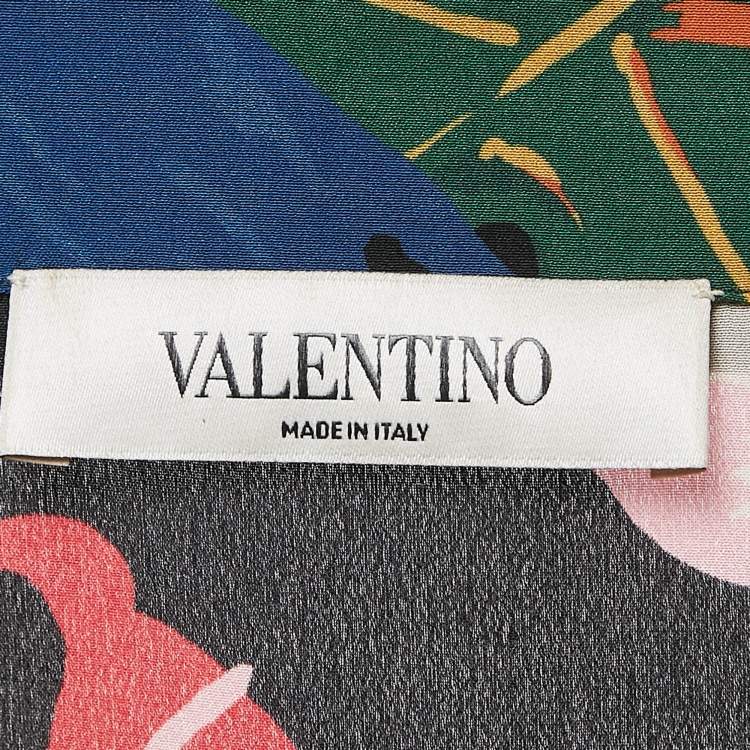 Pre Owned Valentino Black Printed Silk Pajama Shirt and Shorts Set XS