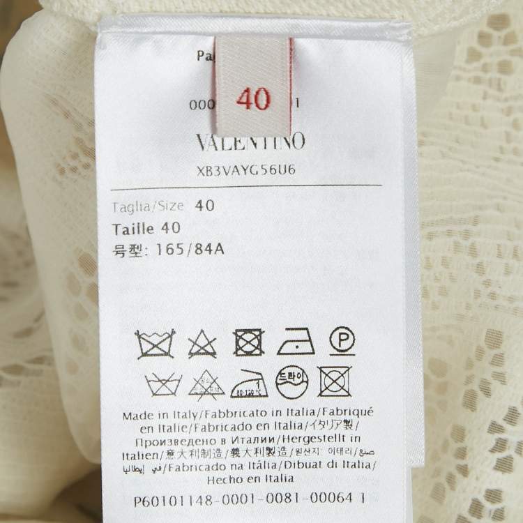 Pre Owned Valentino Off-White Lace Sleeveless Mini Dress S