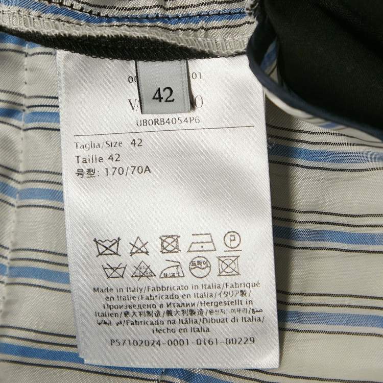 Pre Owned Valentino Black Wool Straight Leg Trousers M