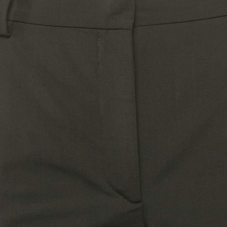 Pre Owned Valentino Black Wool Straight Leg Trousers M