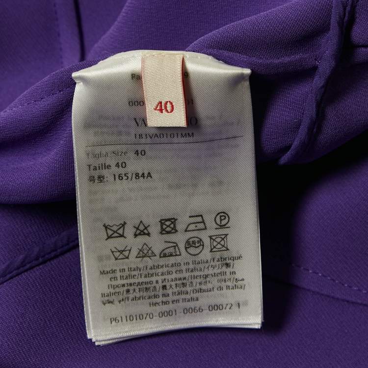 Pre Owned Valentino Purple Silk Cape Mini Dress S