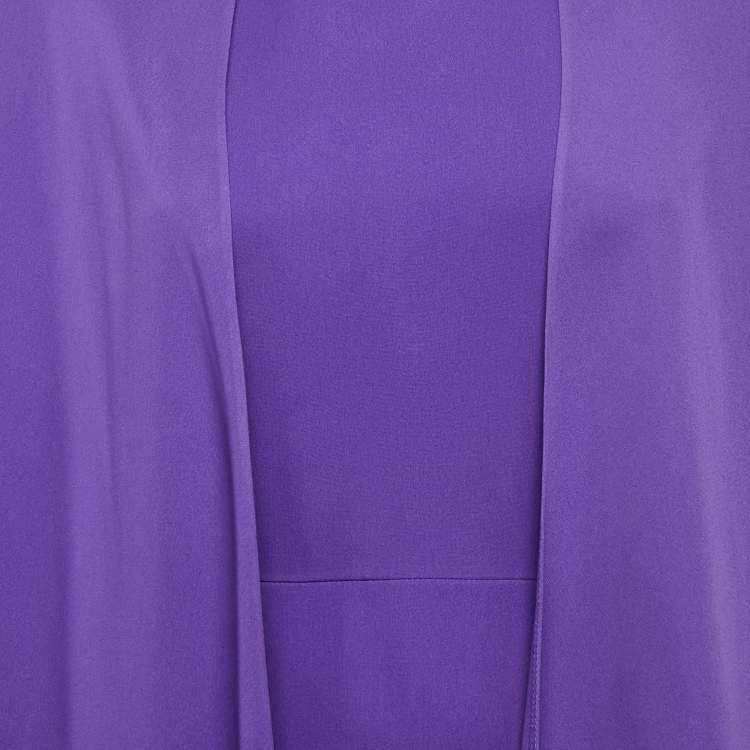 Pre Owned Valentino Purple Silk Cape Mini Dress S