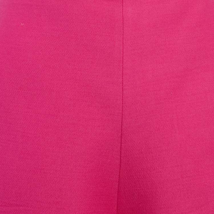 Pre Owned Valentino Pink Silk and Wool Blend Top and Shorts Set S/M